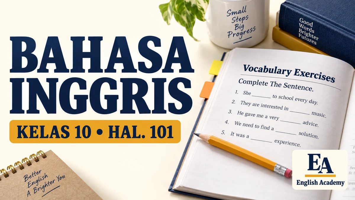 Kunci Jawaban Bahasa Inggris Kelas 10 Halaman 101, Vocabulary Exercises: Complete The Sentence