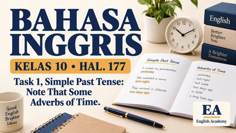 Kunci Jawaban Bahasa Inggris Kelas 10 Halaman 177 Task 1, Simple Past Tense: Note That Some Adverbs of Time