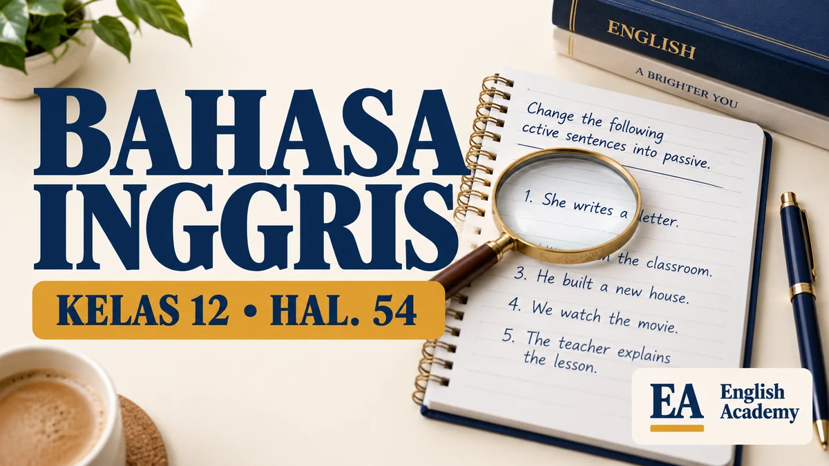 Kunci Jawaban Bahasa Inggris Kelas 12 Halaman 54, Change The Following Cctive Sentences Into Passive